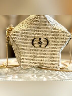 Ideal Gift!Dior Star Ltd Ed Trousseau Bag with beautiful Gold Chain attachment